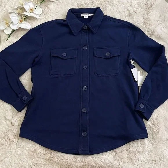 Good American Fleece Jacket in Blue Rinse Size 00/0 - Picture 8 of 14